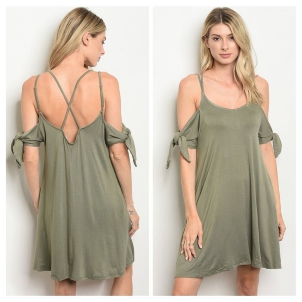 NWT "Love Riche" Criss Cross Cold Shoulder Dress